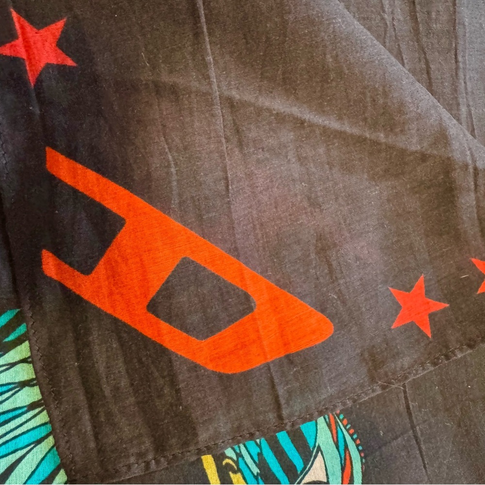 Diesel Black and Turquoise Scarf - Picture 4 of 5